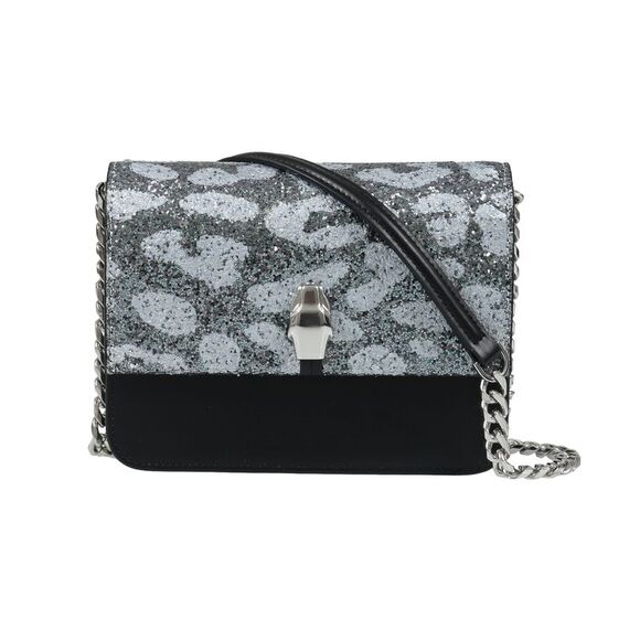Roberto Cavalli Class GWLPCE B13 Milano Rmx 0 Black/Silver Medium Shoulder Bag